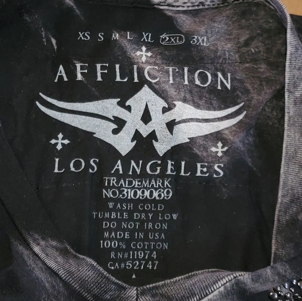 Affliction 100% Cotton Studded T-shirt 2XL, NWT - Picture 3 of 8